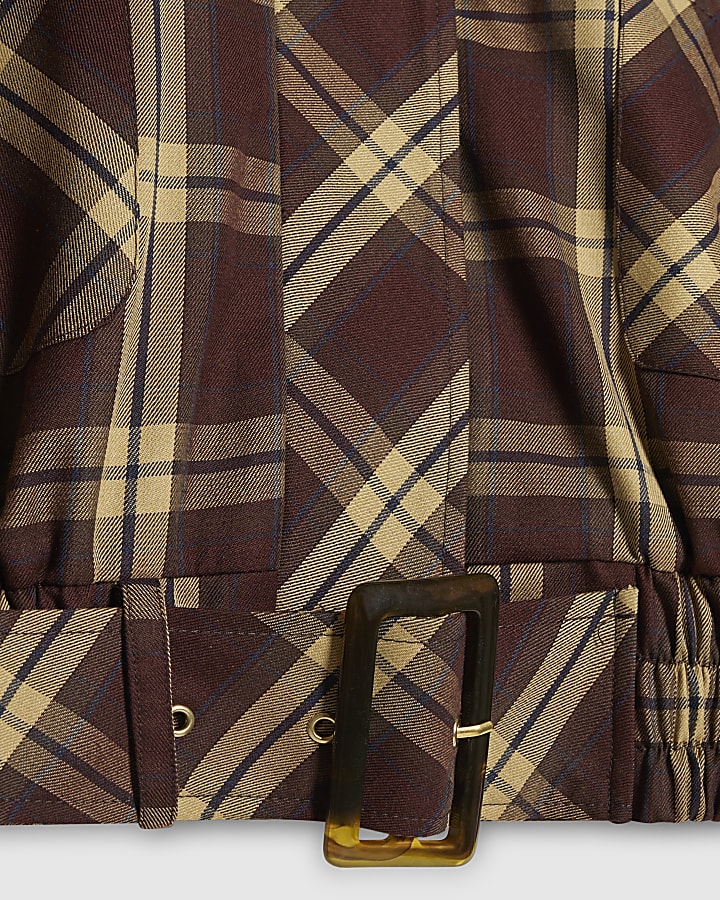 Red Check Batwing Bomber Jacket