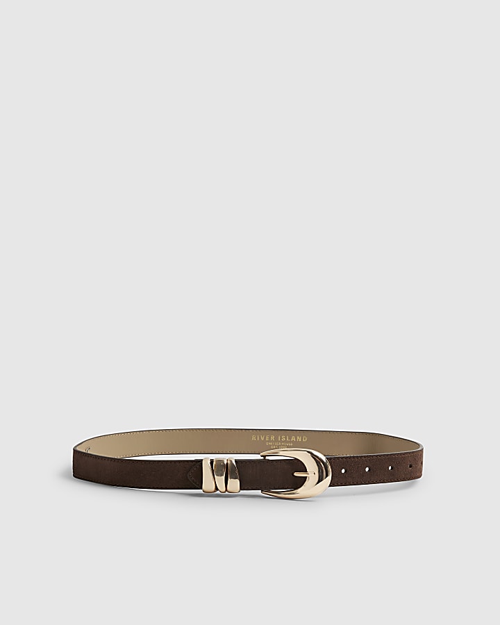 Brown Suede Triple Keeper Belt