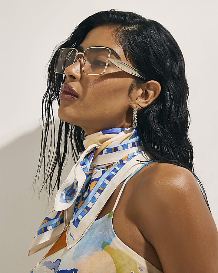 Multi Colour abstract print scarf