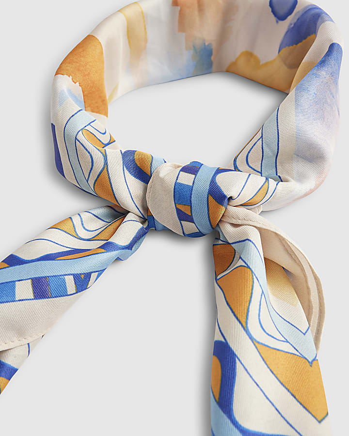 Multi Colour abstract print scarf