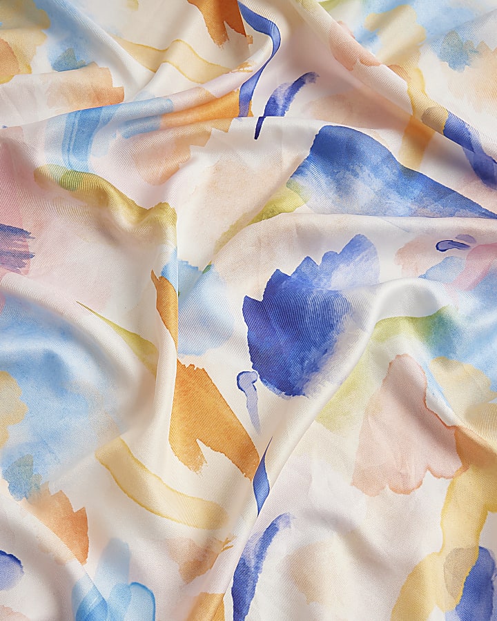 Multi Colour abstract print scarf