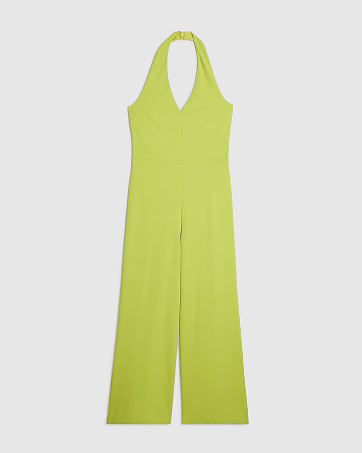 Green Halter Neck Jumpsuit