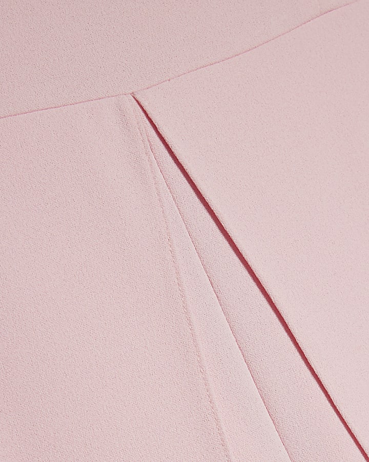 Pink Sleeveless Split Leg Racer Neck Jumpsuit
