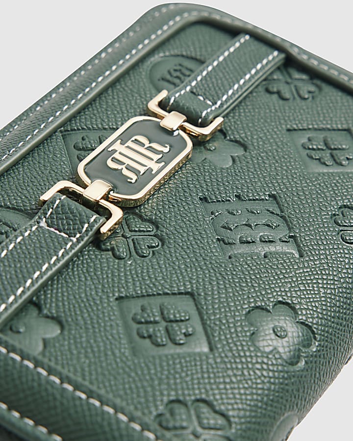 Green Monogram Embossed Purse