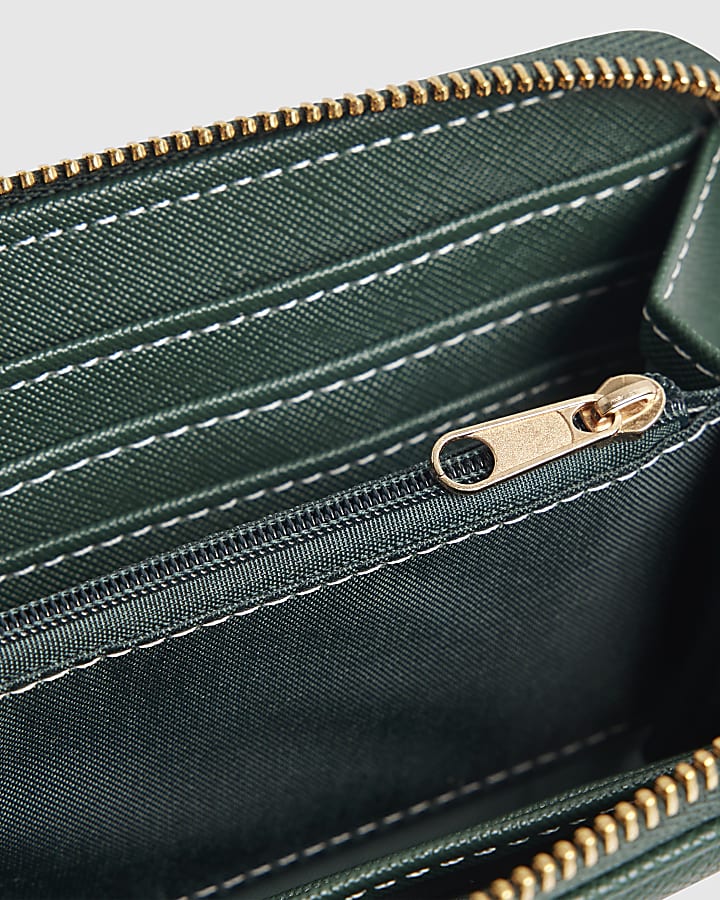 Green Monogram Embossed Purse