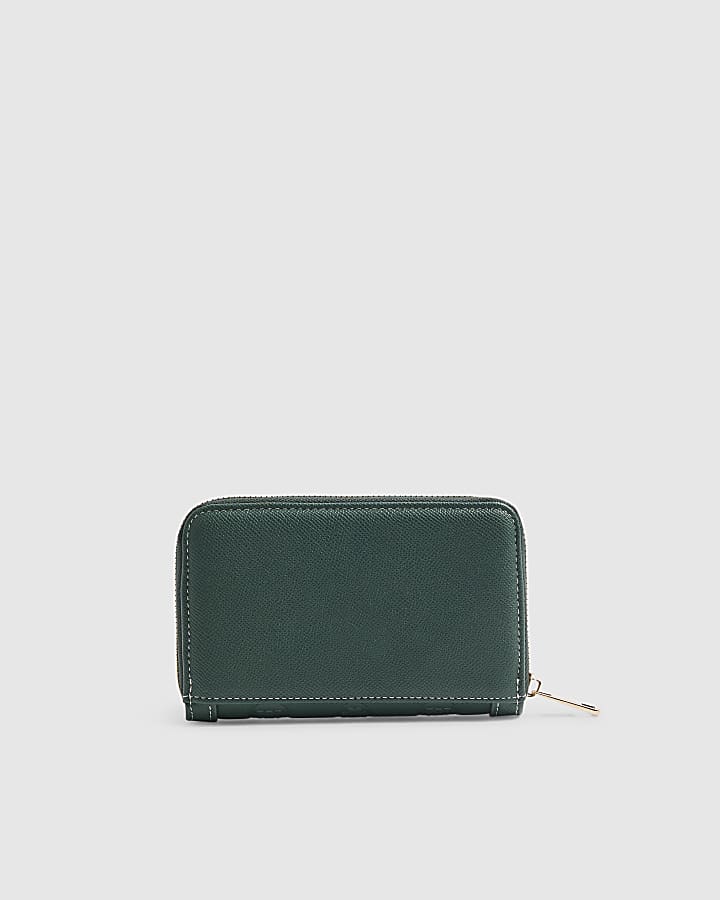 Green Monogram Embossed Purse