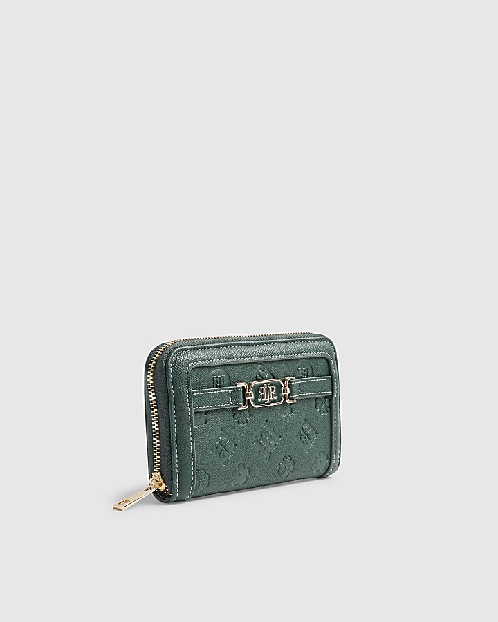 Green Monogram Embossed Purse