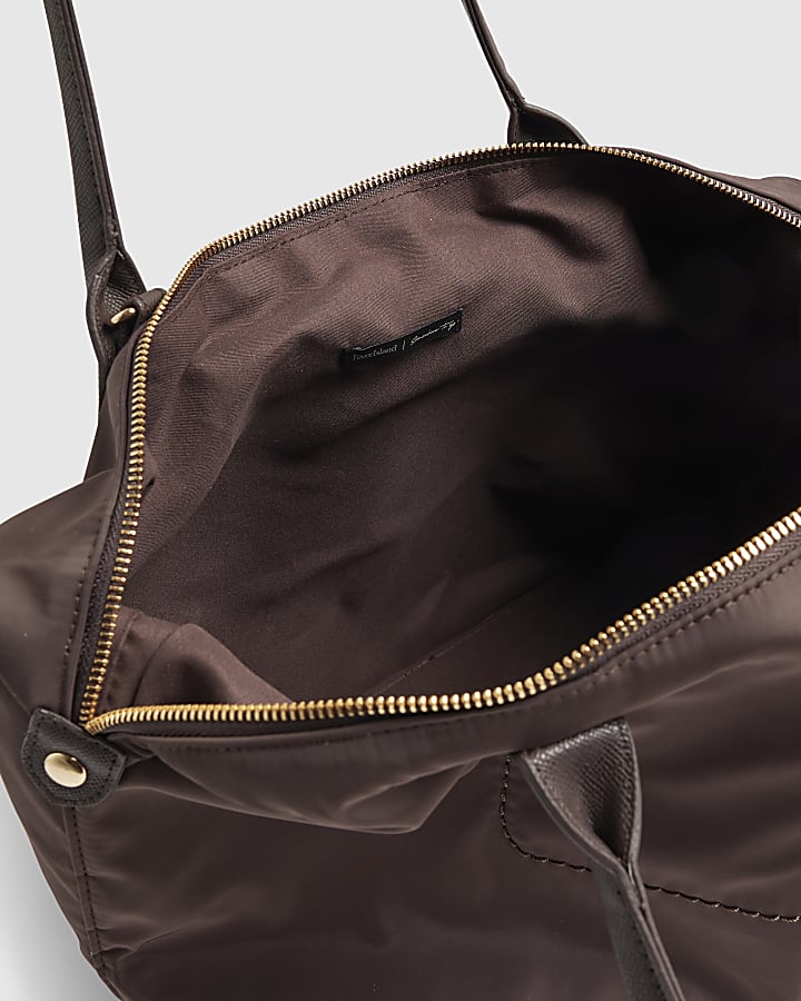 Brown Flap Over Shopper Bag