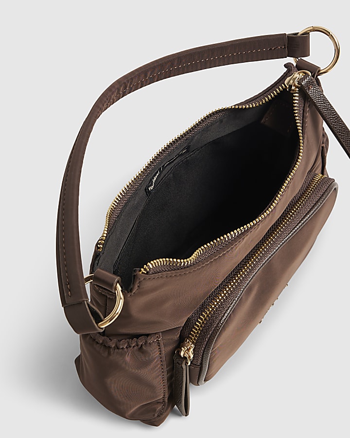 Brown Utility Pocket Crossbody Bag