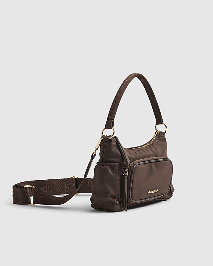 Brown Utility Pocket Crossbody Bag