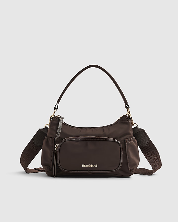 Brown Utility Pocket Crossbody Bag