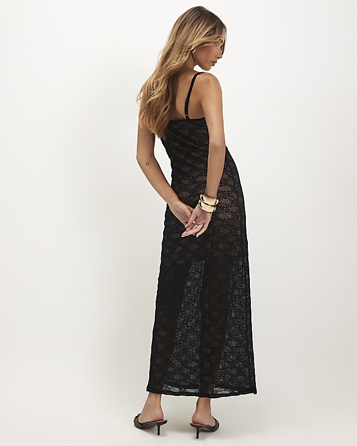 Black Lace Maxi Dress