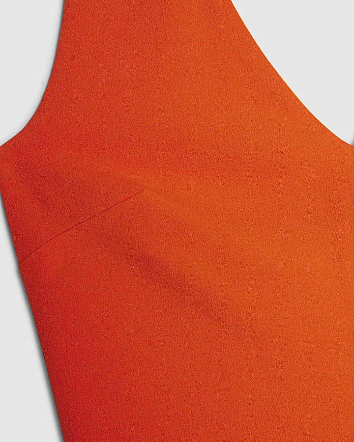 Orange Halter Neck Jumpsuit