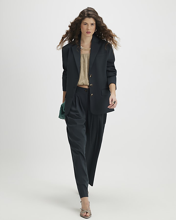 Green Long Sleeve Oversized Blazer