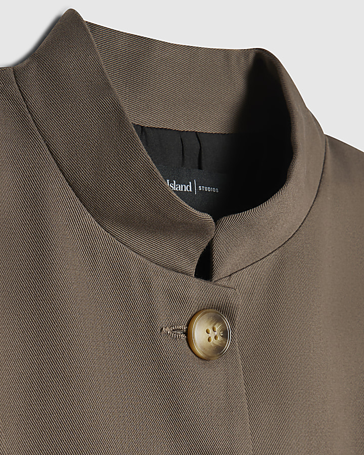Grey Stand Up Collar Drummer Jacket