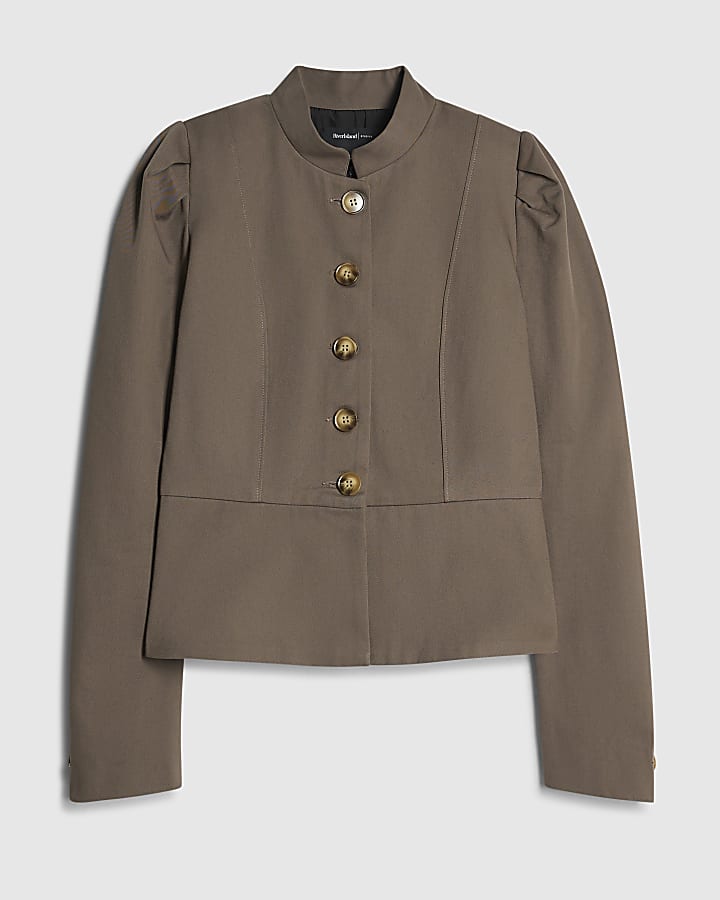 Grey Stand Up Collar Drummer Jacket