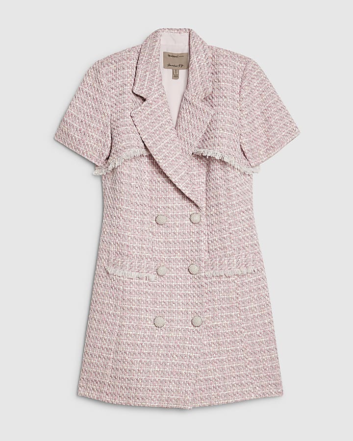 Pink Premium Boucle Mini Dress