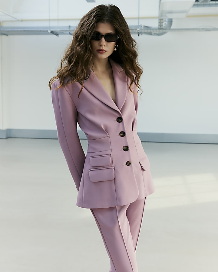 Purple RI Studio Cinch Waist Blazer