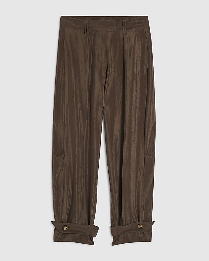 Brown RI Studio Drapey Barrel Trousers