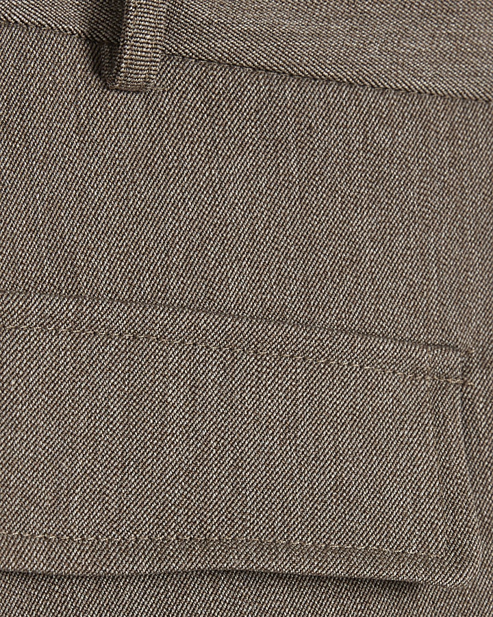 Beige Asymmetric Pocket Front Skort