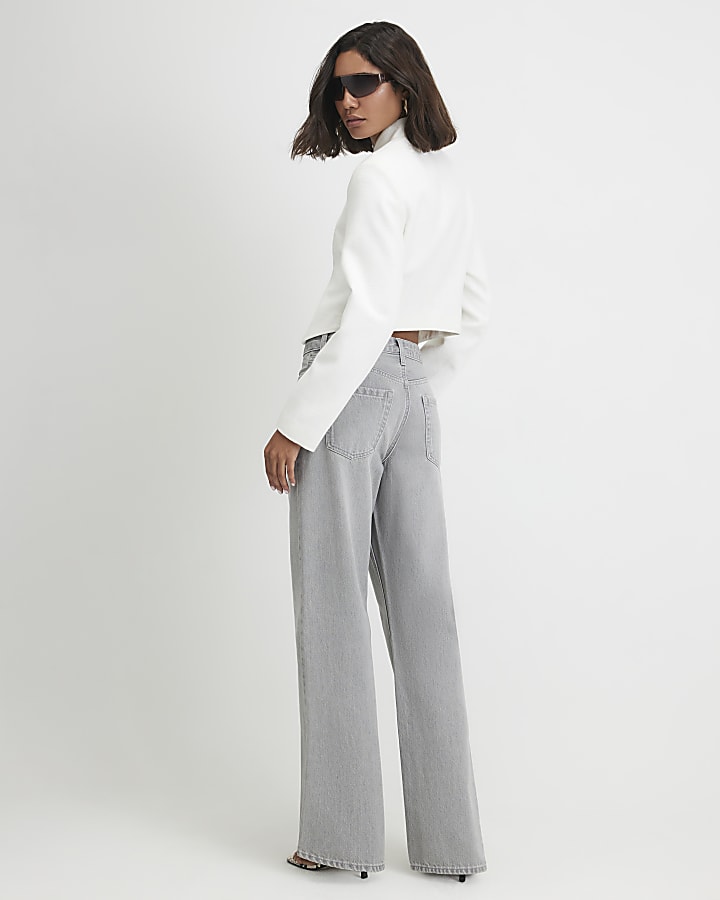 Grey Relaxed Straight Leg Jeans