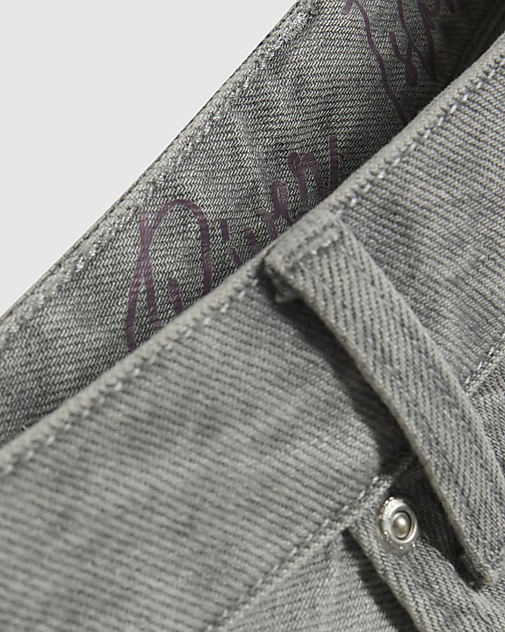 Grey Relaxed Straight Leg Jeans