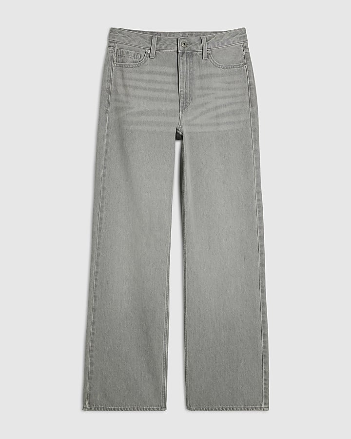 Grey Relaxed Straight Leg Jeans