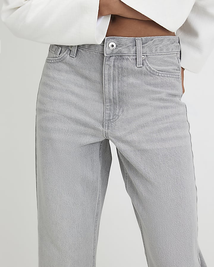 Grey Relaxed Straight Leg Jeans