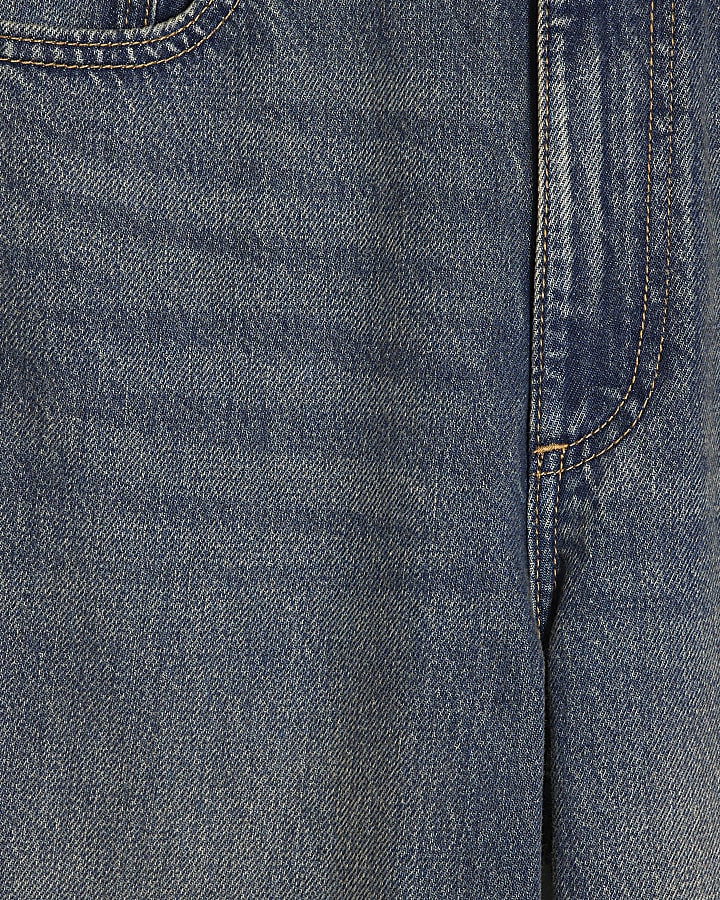Blue Tinted Relaxed Straight Leg Jeans