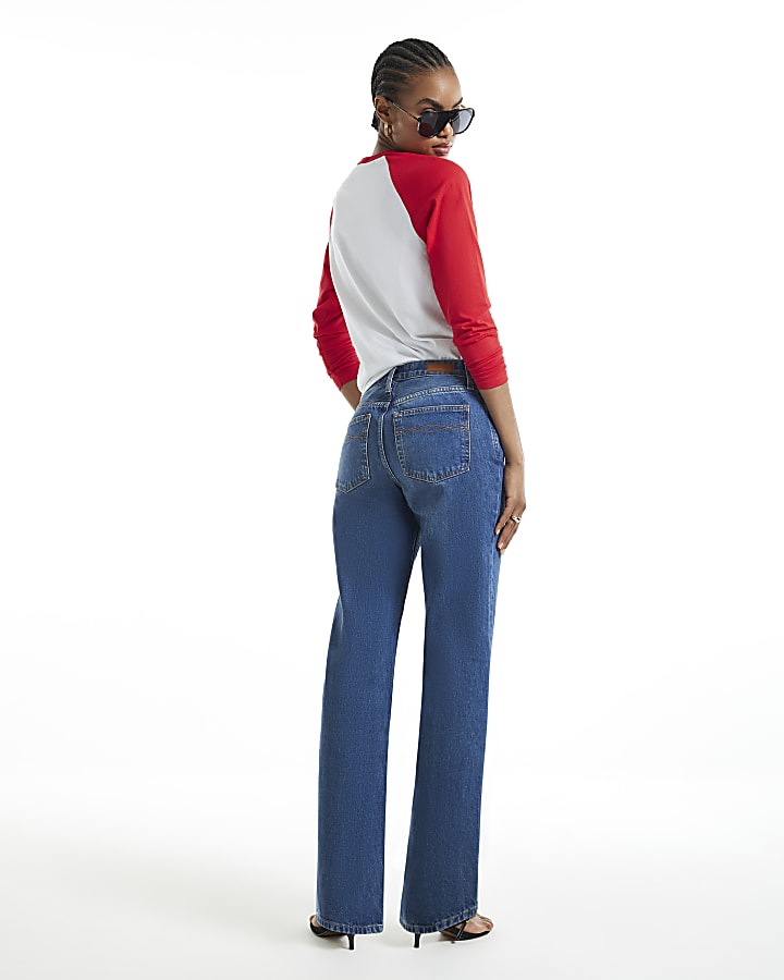 Blue 90s Slim Straight Jeans