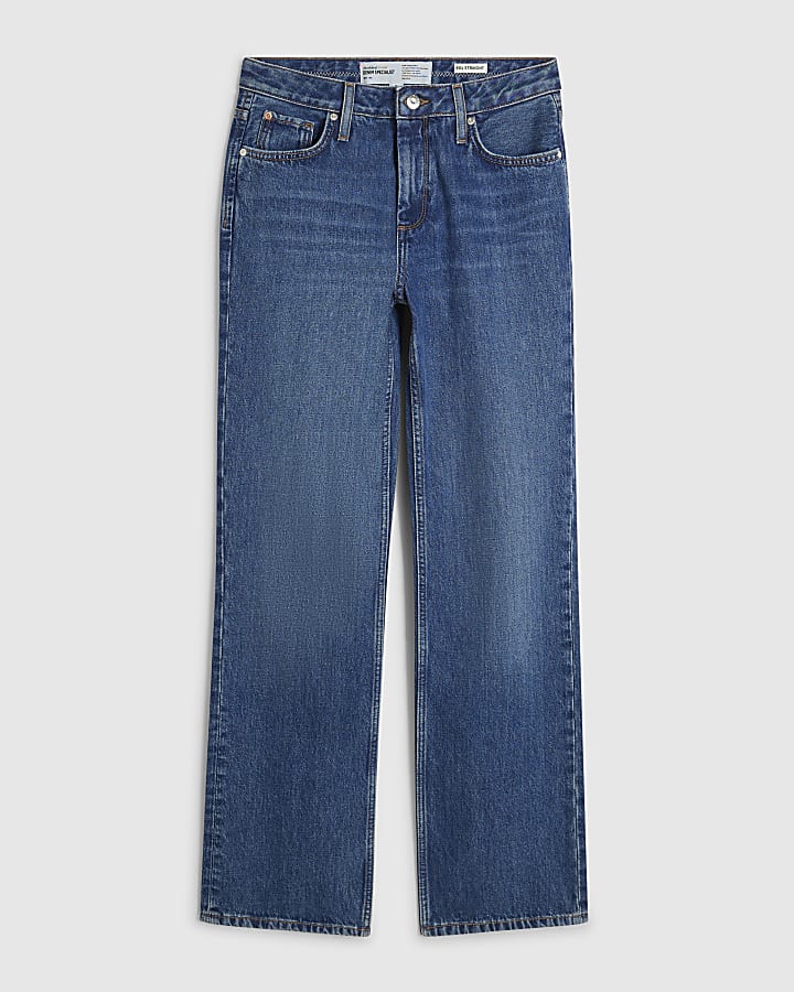 Blue 90s Slim Straight Jeans