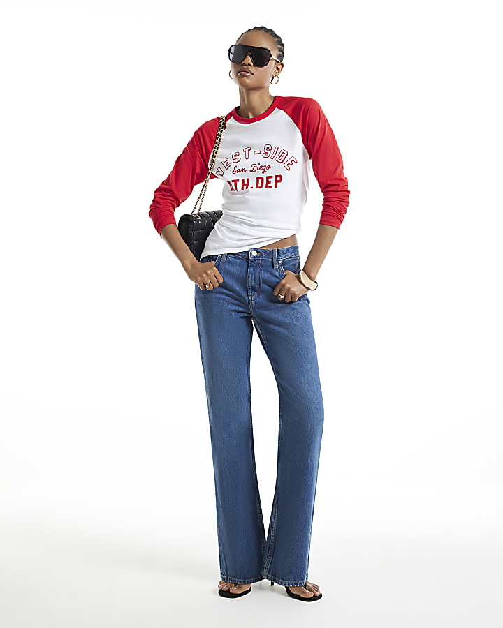 Blue 90s Slim Straight Jeans
