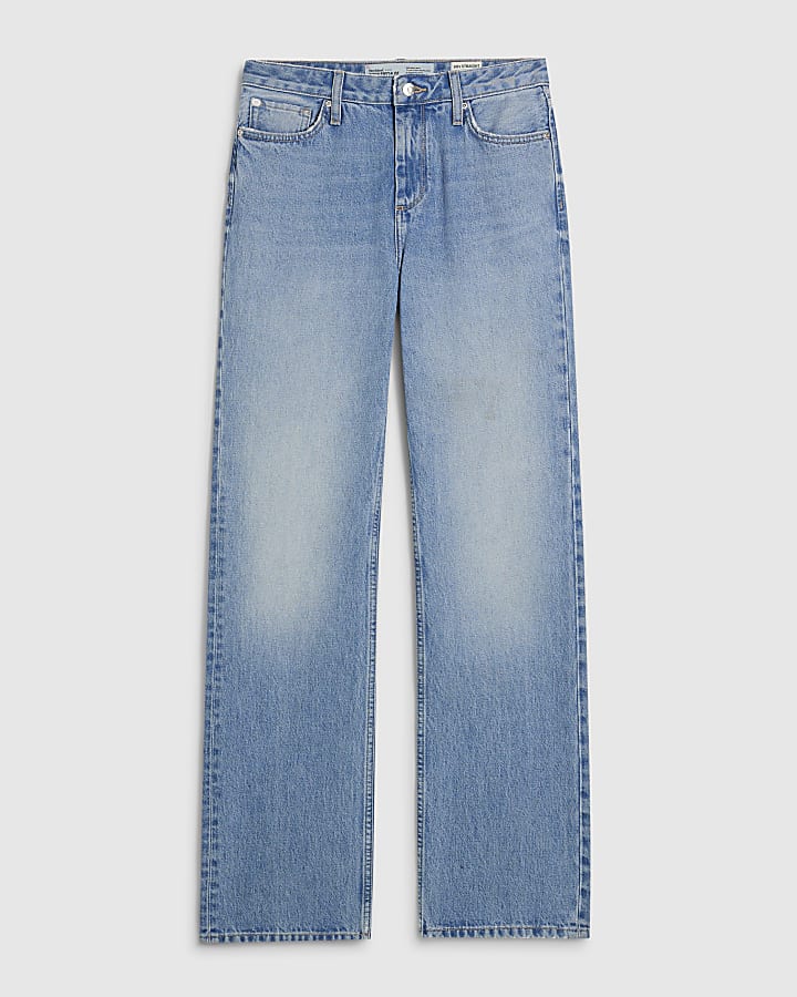 Blue 90s Slim Straight Leg Jeans