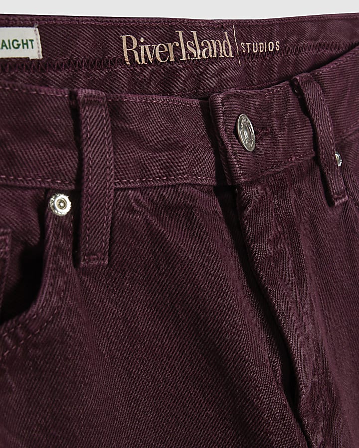 Red 90s Slim Straight Leg Jeans