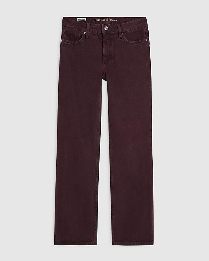Red 90s Slim Straight Leg Jeans