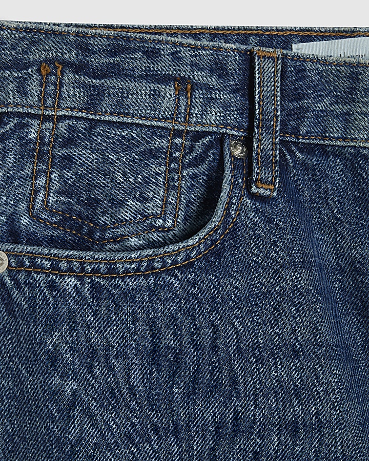 Blue Twist Seam Barrel Leg Jeans