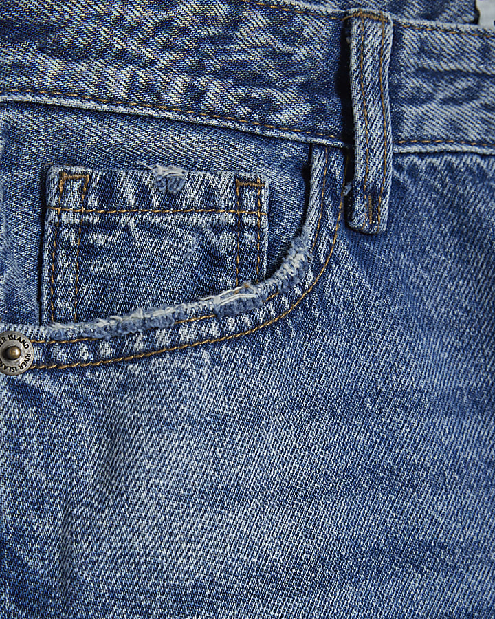 Petite Ripped Relaxed Straight Leg Jeans