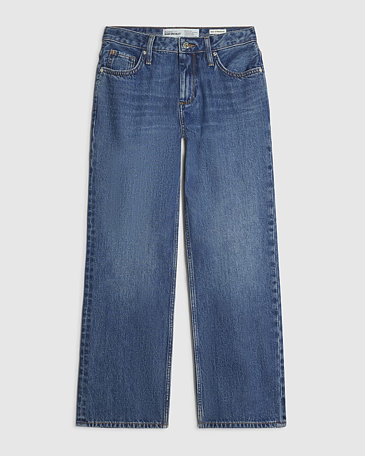 Petite Blue 90s Slim Straight Leg Jeans