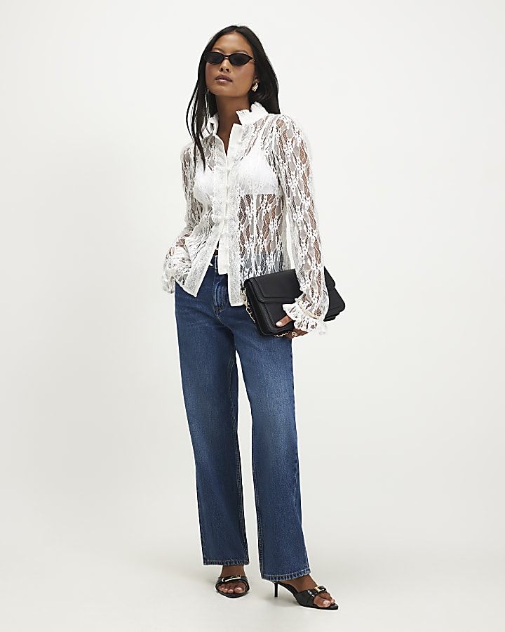 Petite Blue 90s Slim Straight Leg Jeans