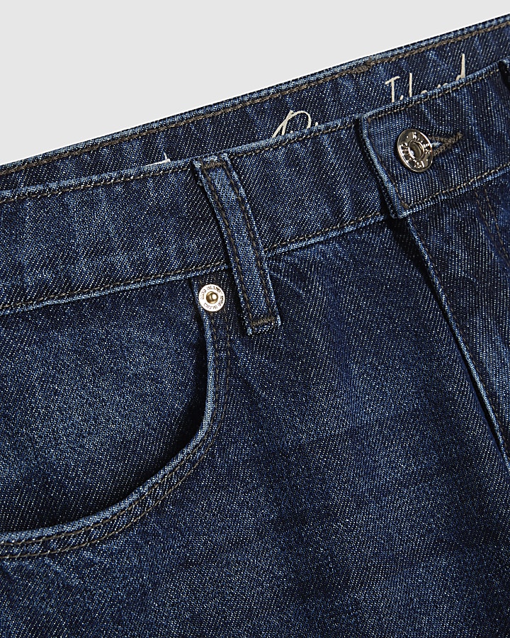 Blue High Waisted Wide Leg Jeans
