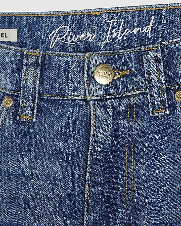 Blue Barrel Leg Jeans
