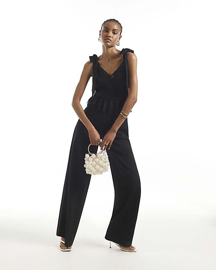 Black Lace Corset Jumpsuit