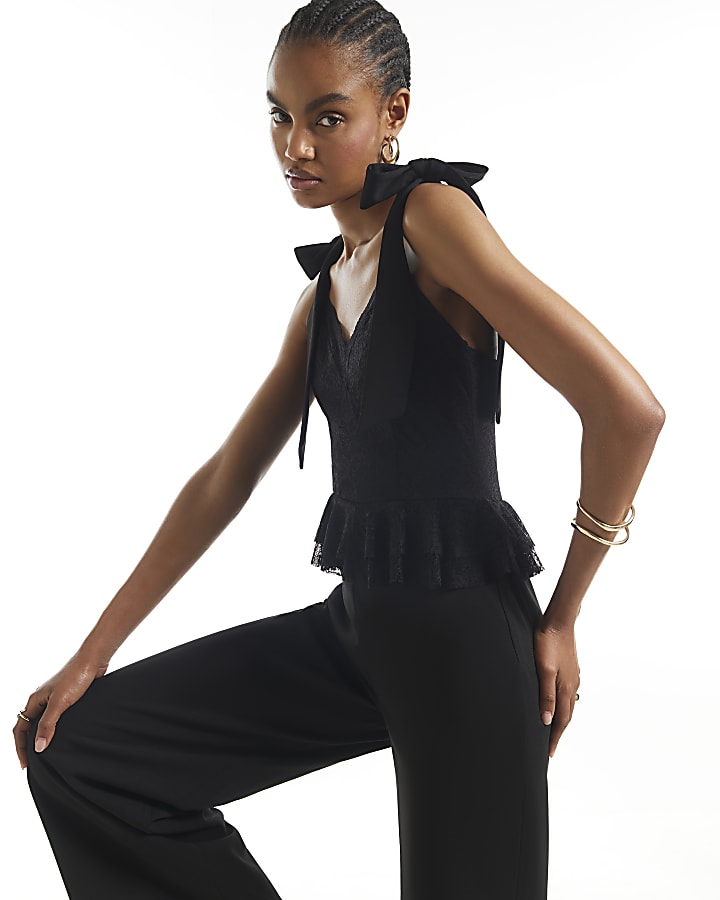 Black Lace Corset Jumpsuit