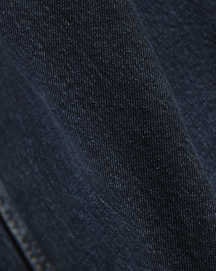 Petite Blue Mid Rise Core Barrel Leg Jeans