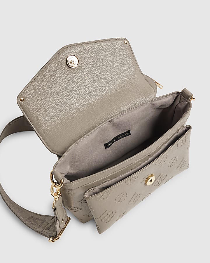 Grey Monogram Flap Front Compartment Bg