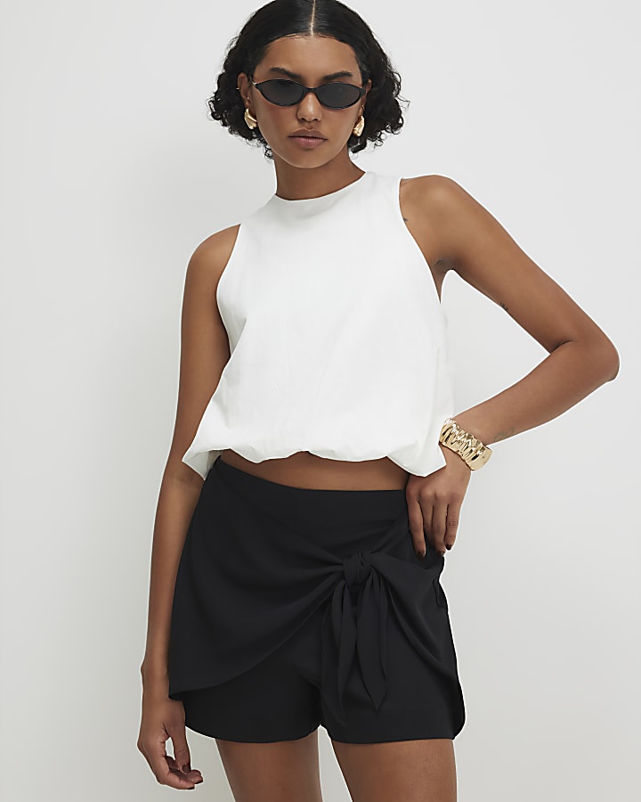 Black Tie Front Skort