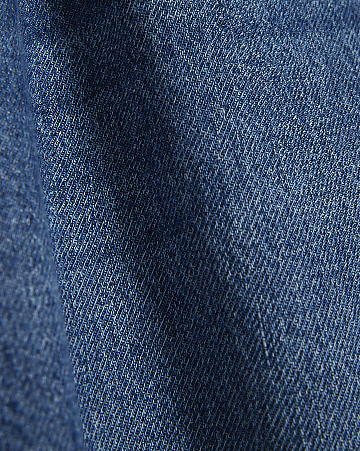 Blue High Waisted Slim Fit Jeans