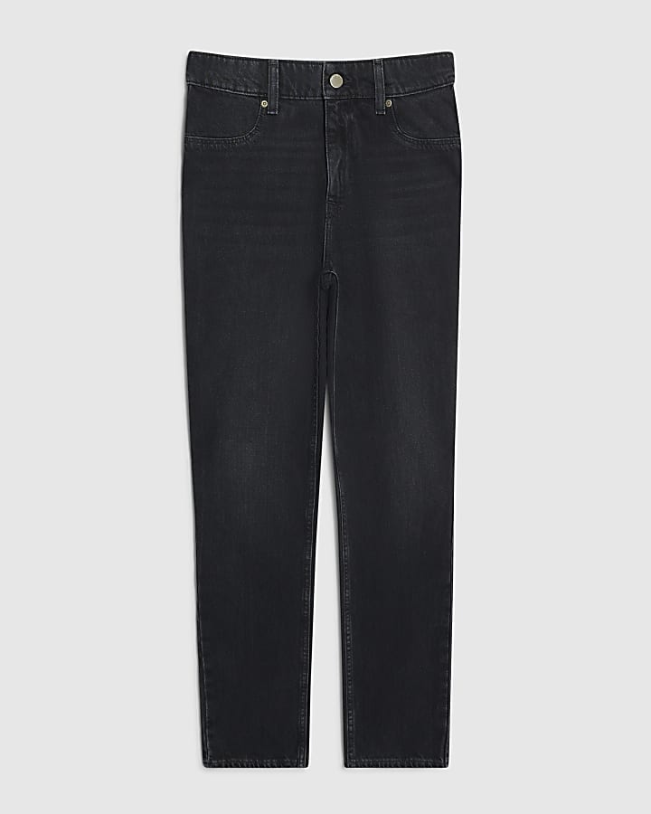 Black High Waisted Slim Leg Jeans