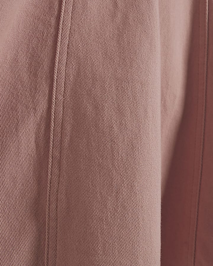 Pink Denim Seamed Mini Dress