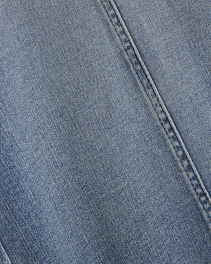 Blue Pull On Palazzo Jeans